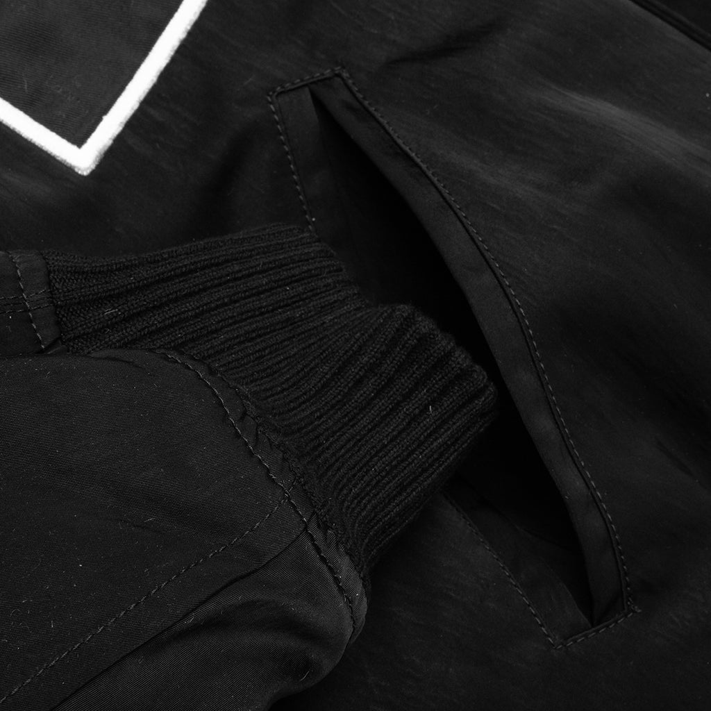 Nylon Logo Varsity Jacket - Black