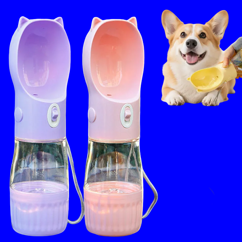 2 In 1 Portable Dog Water Bottle For Small Big Dogs Cat Outdoor Leak-proof Puppy Drinking Bowl With Food Container Pets Feeder Pet Products