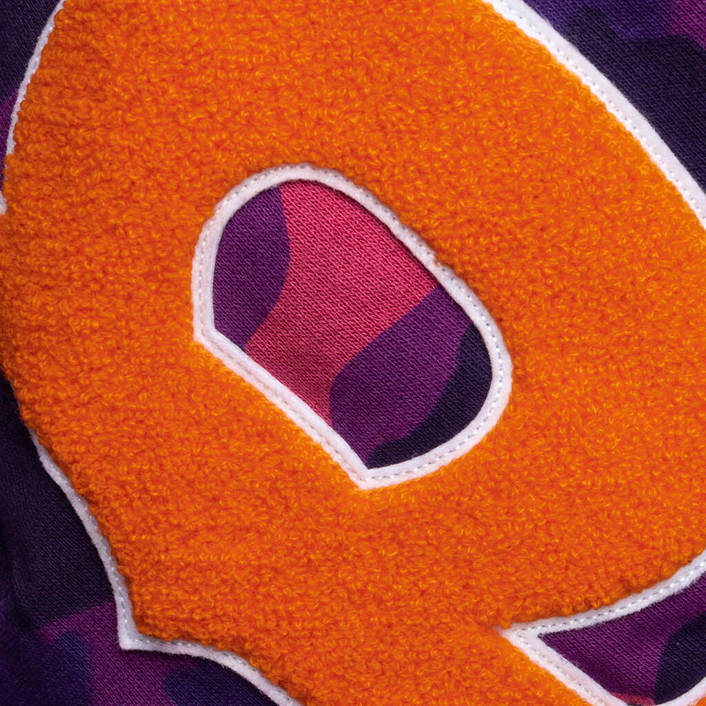 Color Camo Panda Full Zip Hoodie - Purple