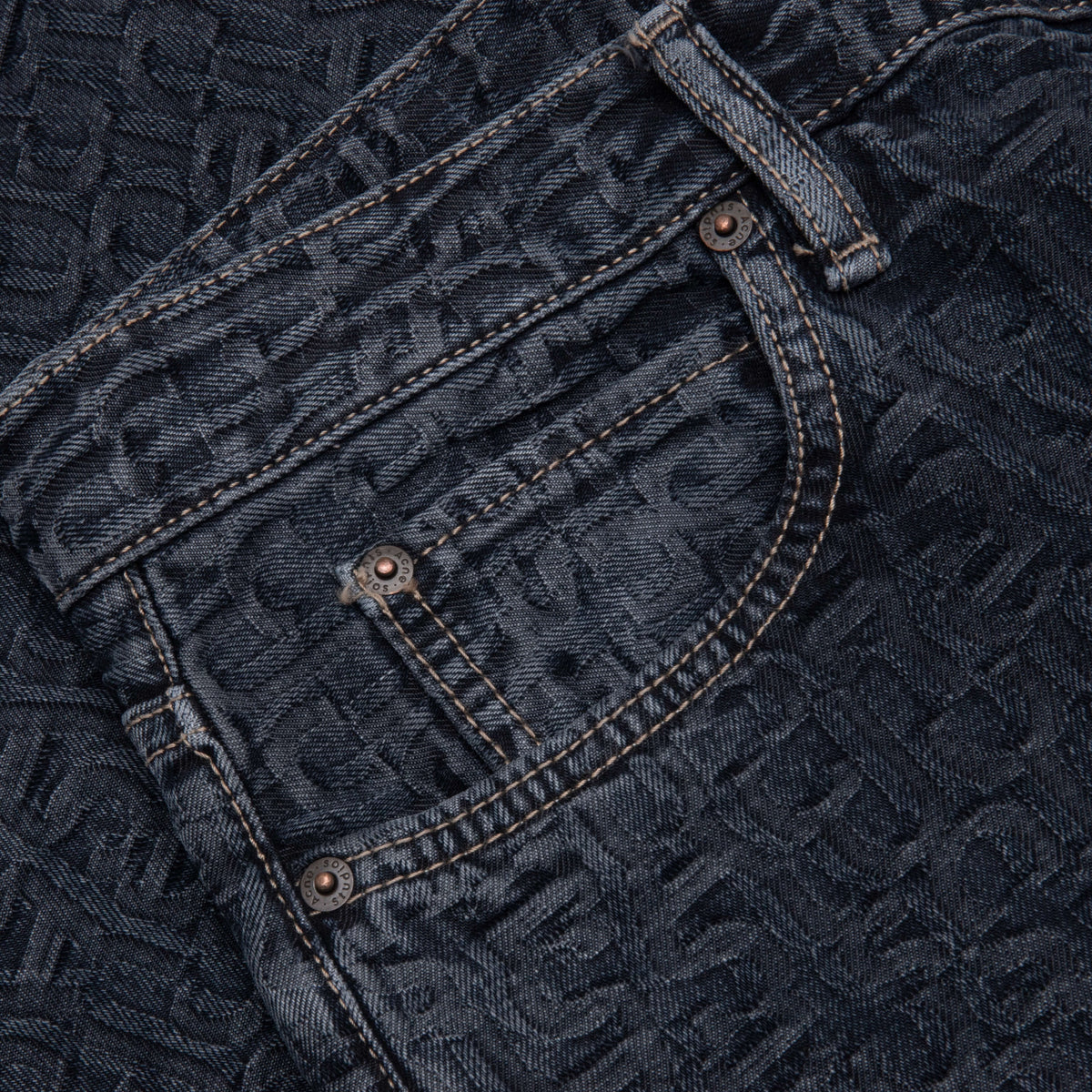 Baggy Fit Jeans 1981M Monogram - Blue/Black