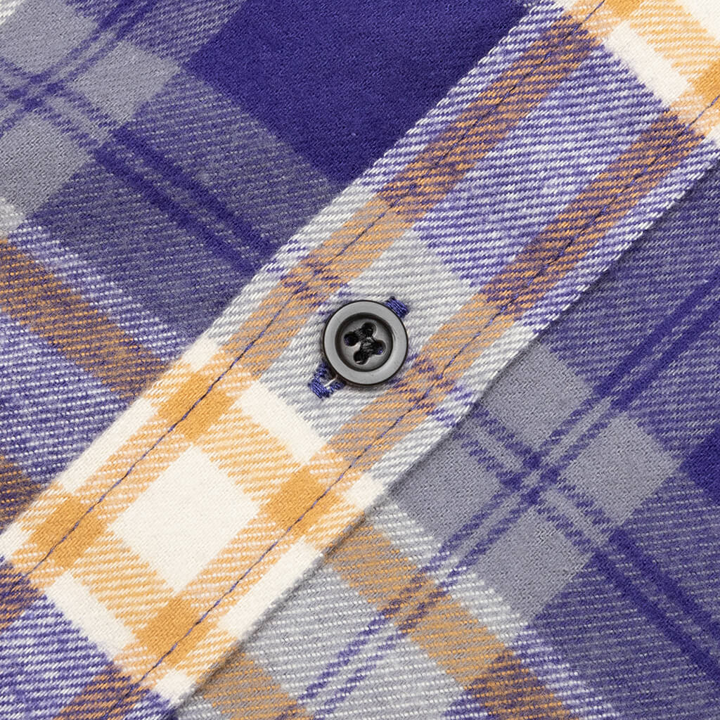 Flannel Shirt - Purple/Mustard Yellow