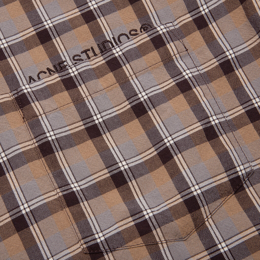 Oversized Shirt - Brown/Grey