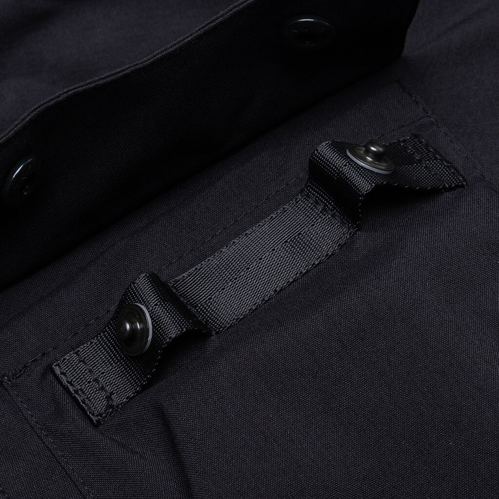 Encapsulated Nylon Ultrawide Drawcord Cargo Trouser - Black