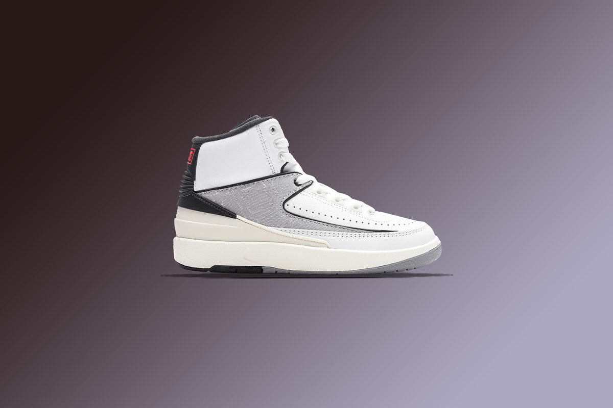 Air Jordan 2 Retro (GS) 'Python' - White/Fire Red/Cement Grey