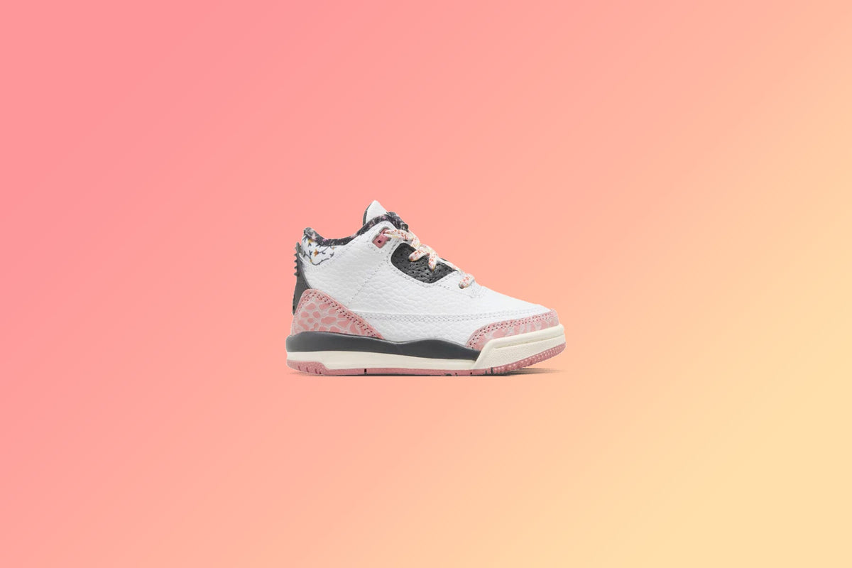 Air Jordan 3 Retro (TD) 'Vintage Floral' - White/Anthracite/Red Stardust