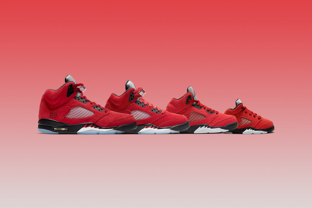 Air Jordan 5 Retro (GS) "Raging Bull" - Varsity Red/Black