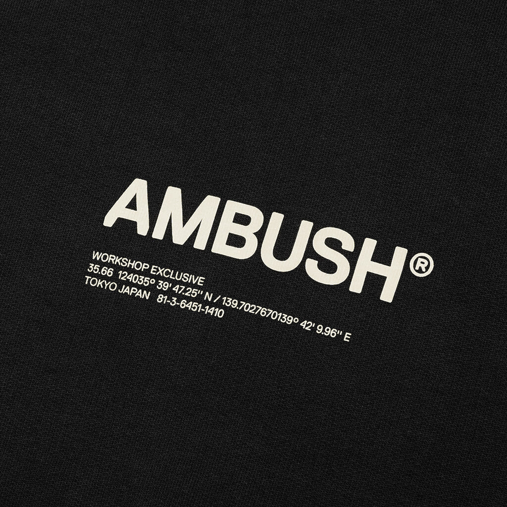 Fleece Workshop Crewneck - Black/White