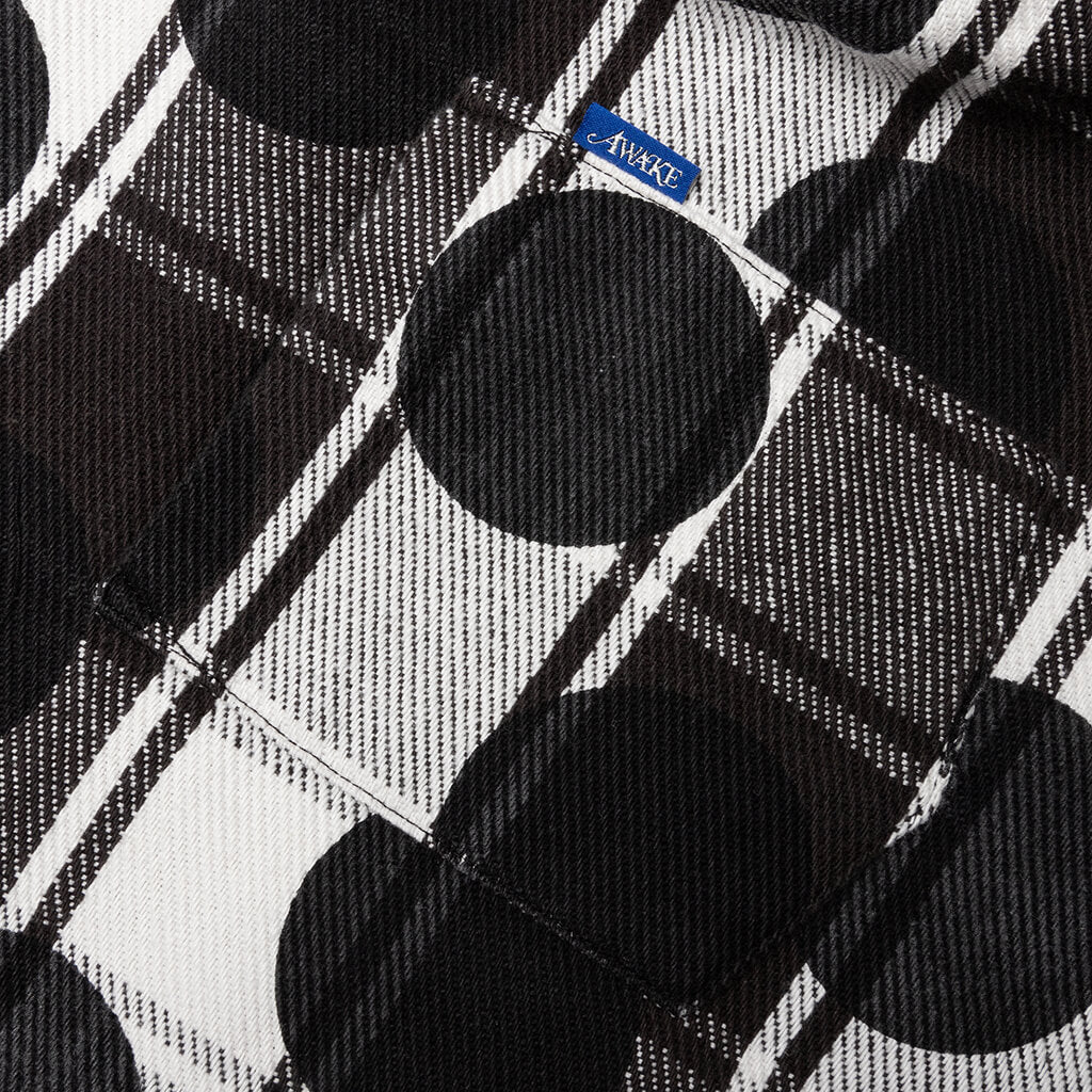 Awake Polka Dot Flannel Shirt - Black