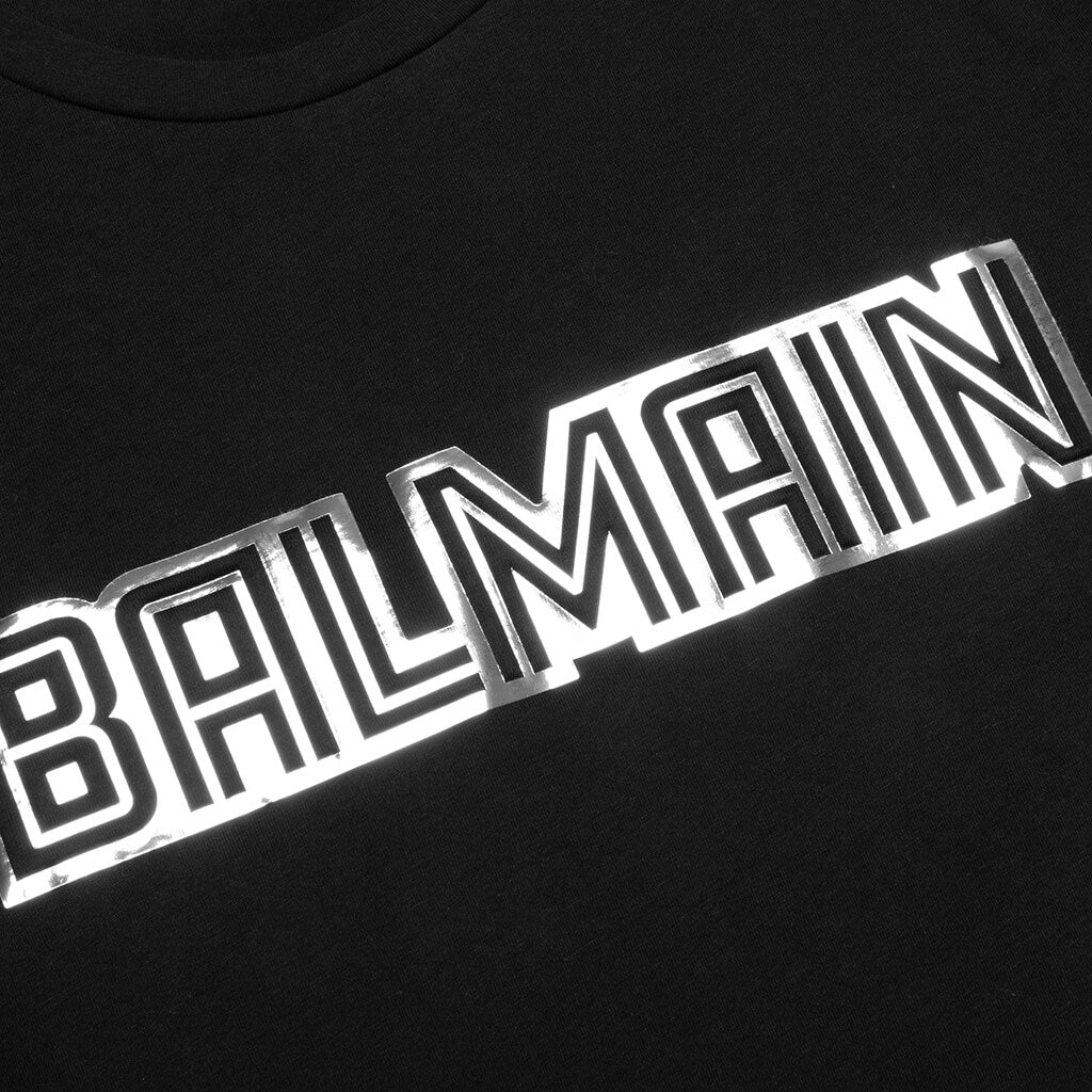 Metallic Embossed T-Shirt - Noir/Argent