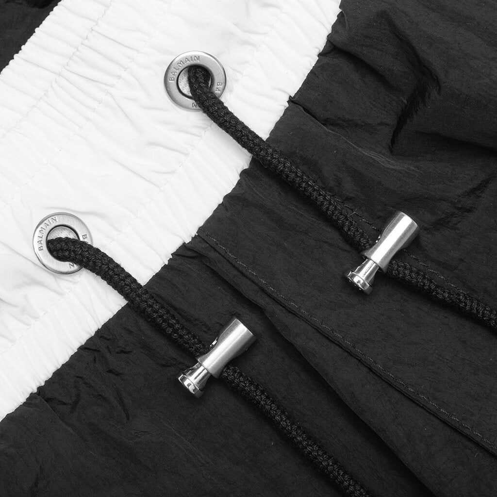 Nylon Snapped Track Pants - Noir/Blanc