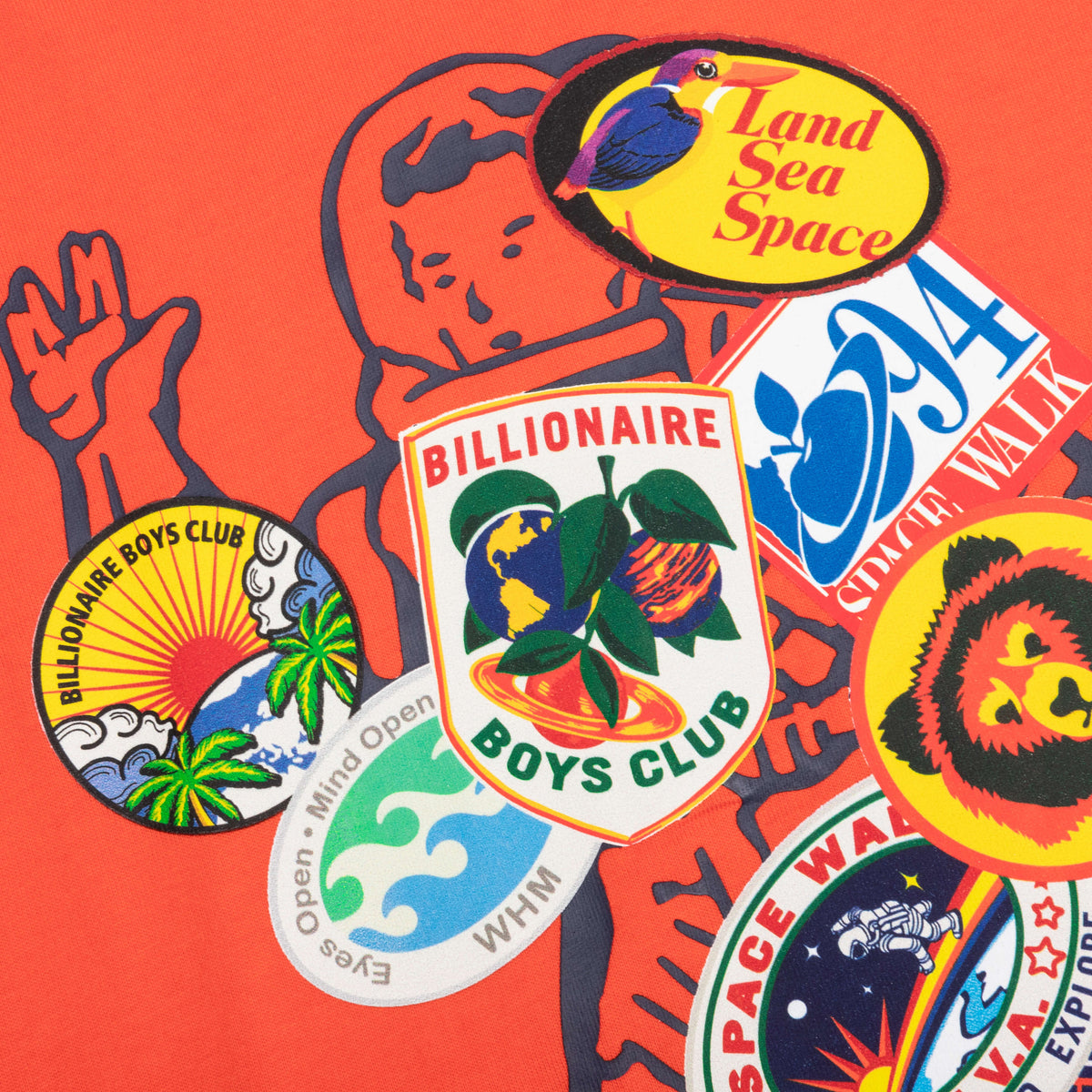 Land Sea Space S/S Tee - Red Orange