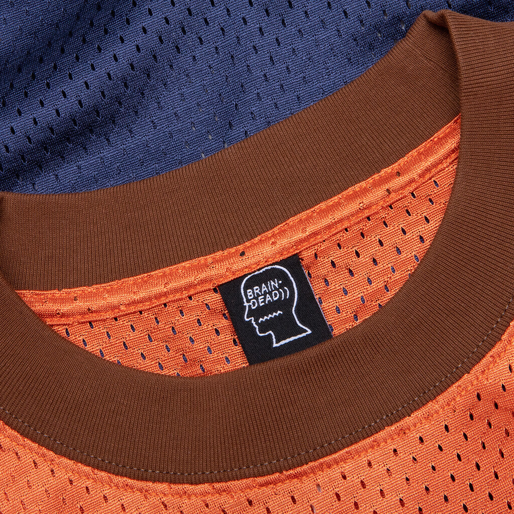 Maze Football Mesh Shirt - Orange/Navy