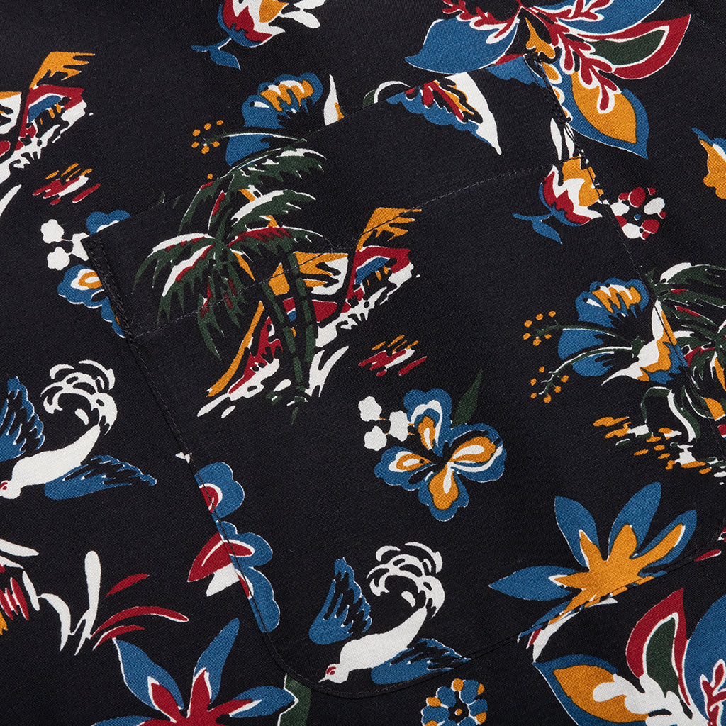 Car Race Tropical Print Shirt - Black/Tropical