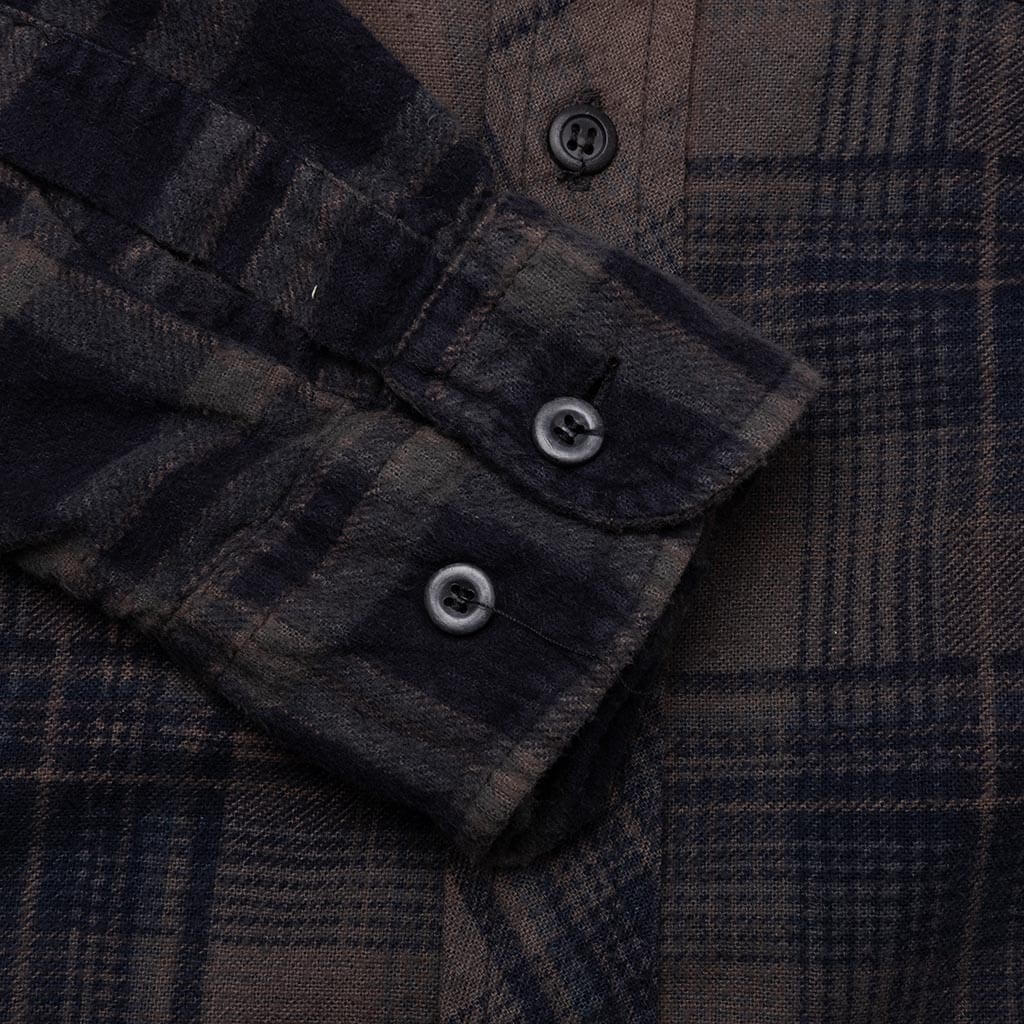 Flannel Shirt 7 Cuts Shirt Over Dye - Brown