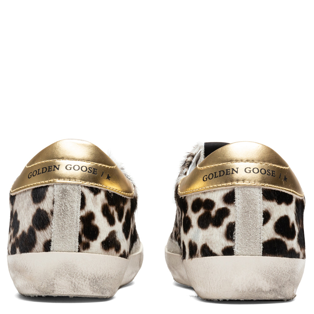 Women's Super-Star Sneakers - Ice/White/Black Leopard/Gold