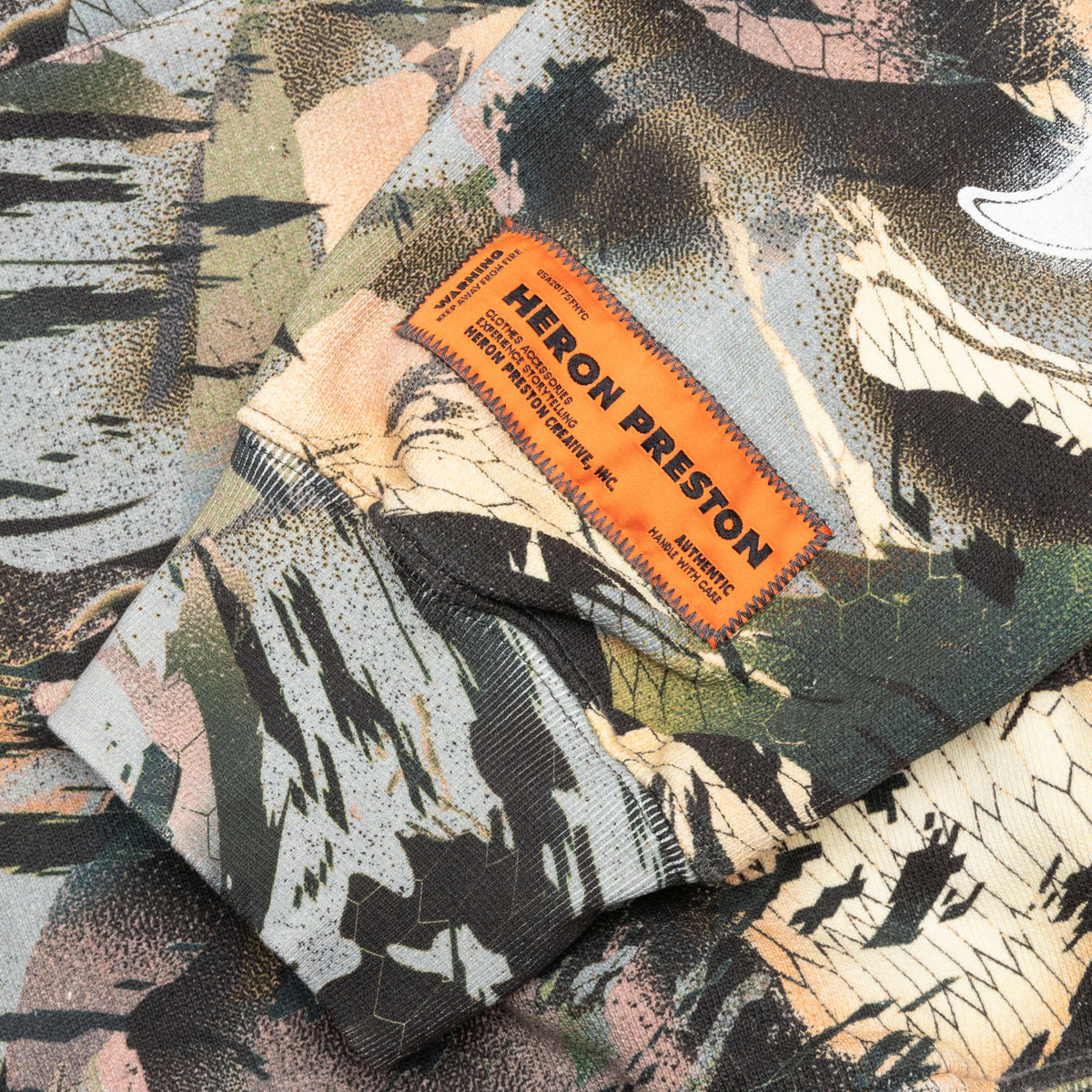 Hoodie Camo Flaming Sleeve - Camouflage Green