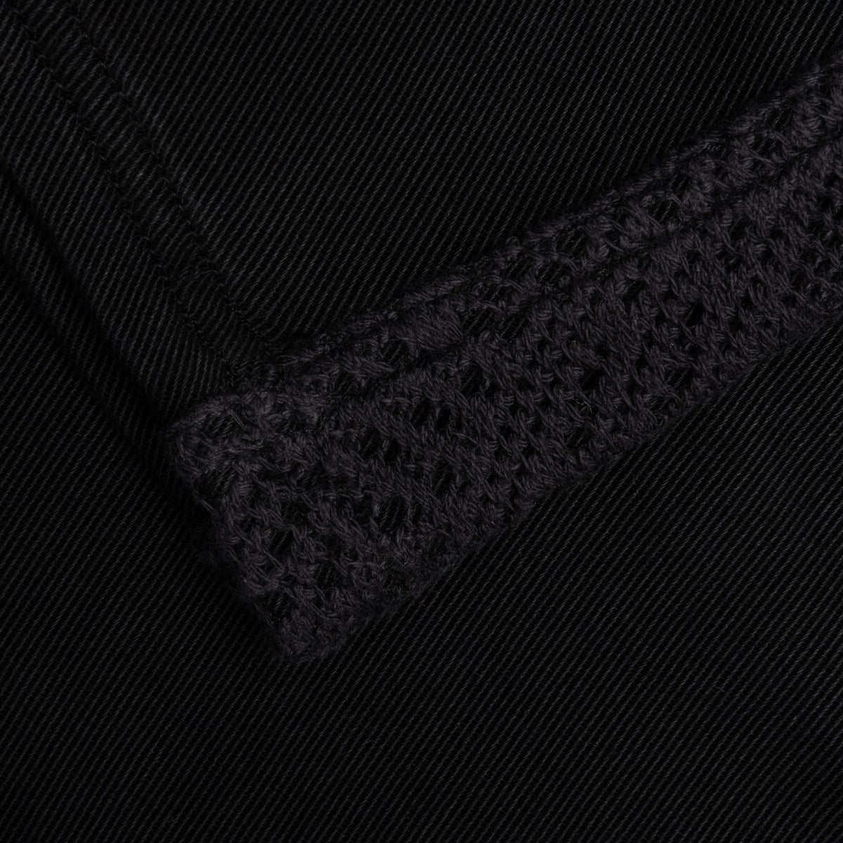 Knitted Panel Shorts - Black