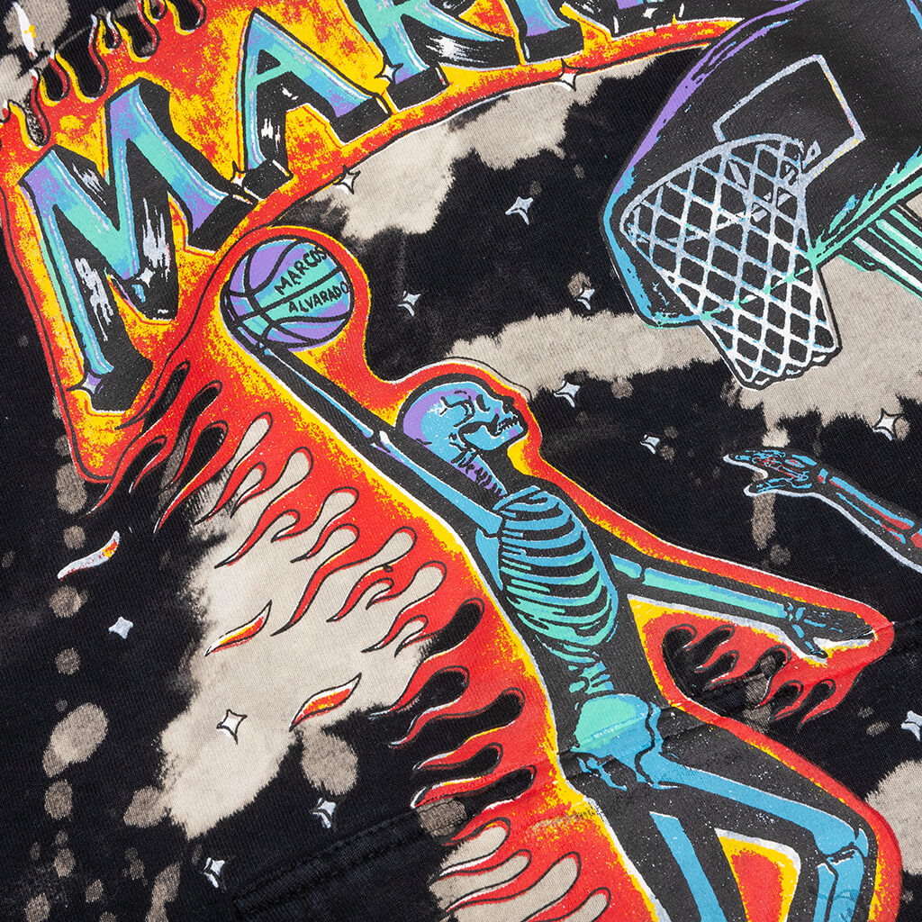 Skelly Digital Dunk Hoodie - Black Bleach Dye