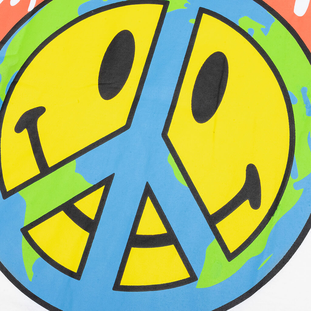 Smiley Earth on Fire T-Shirt - White