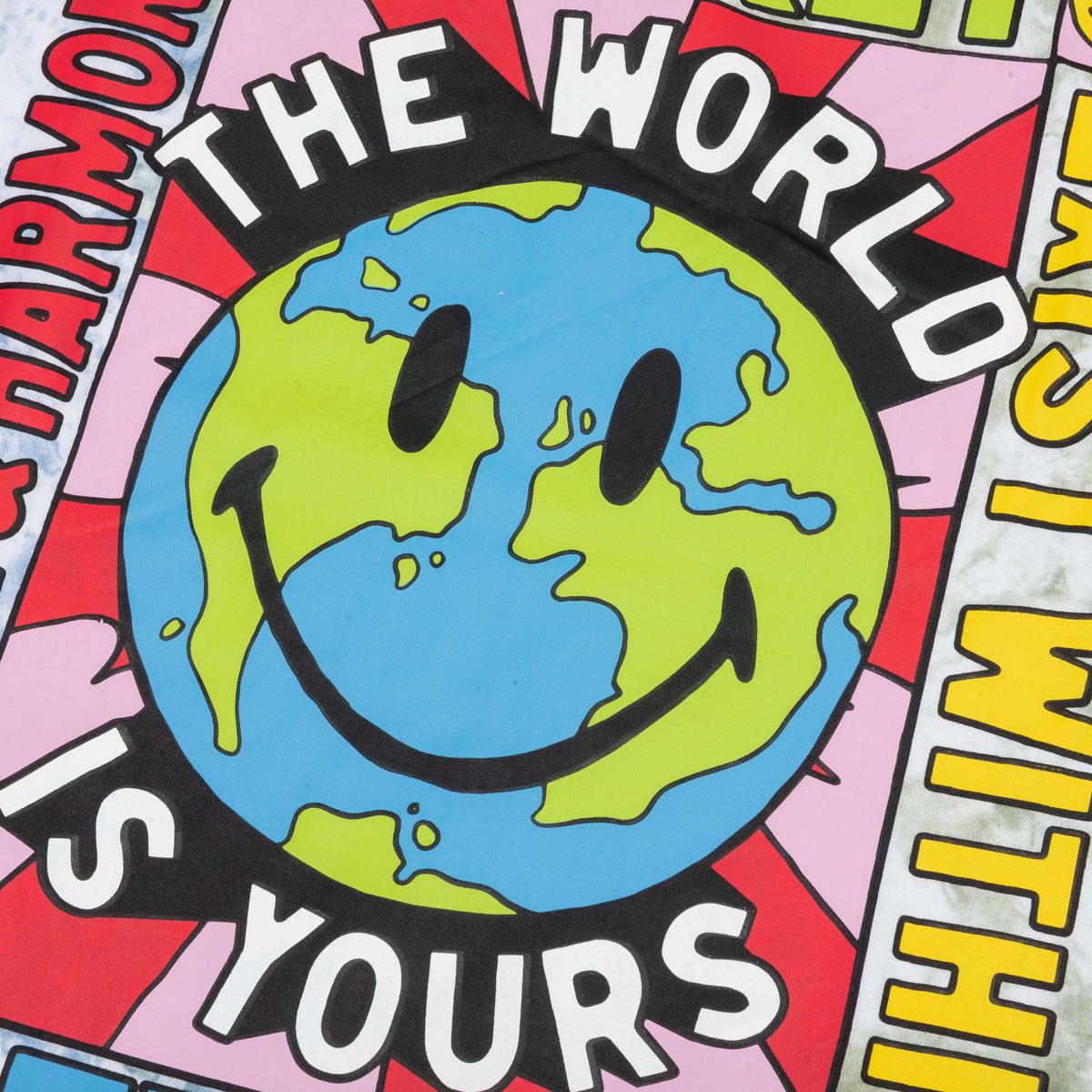 Smiley Peace and Harmony World T-Shirt - Tie Die
