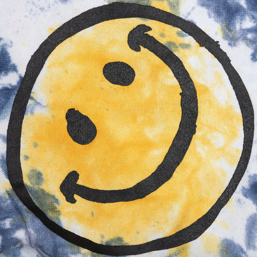 Smiley Sun Dye Hoodie - Yellow/Blue