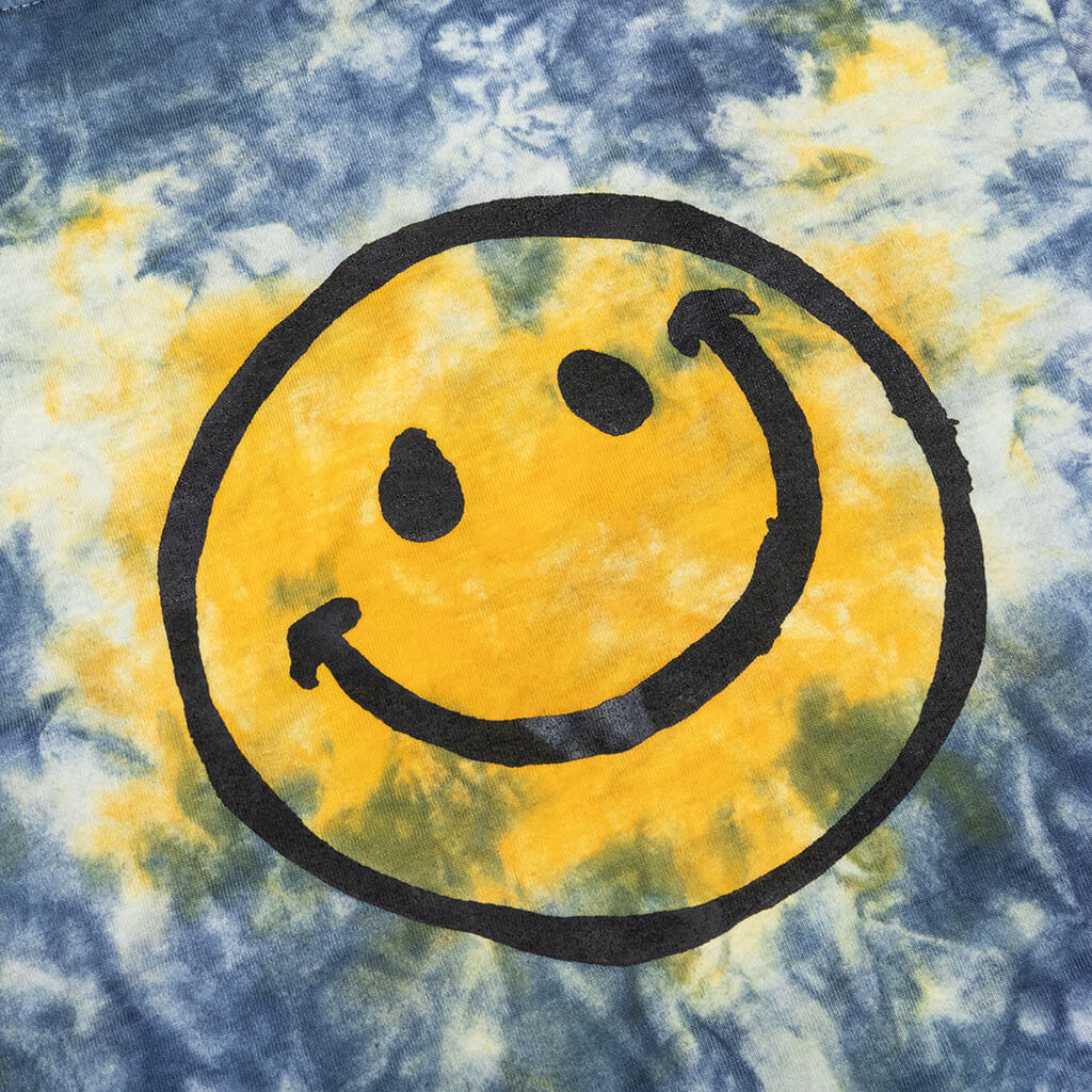 Smiley Sun Dye Tee - Yellow/Blue