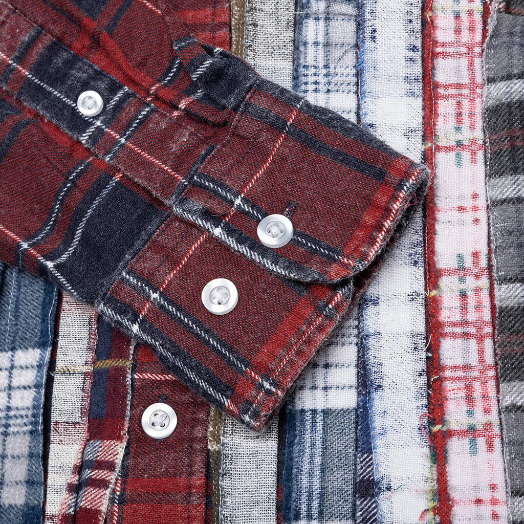 Ribbon Flannel Shirt - Brick/Navy