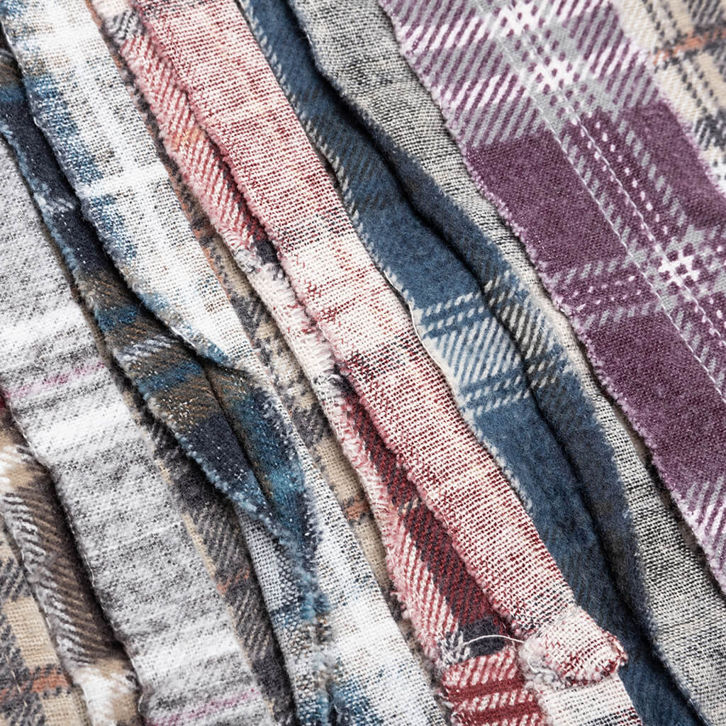 Ribbon Wide Flannel Shirt - Sand/Grey