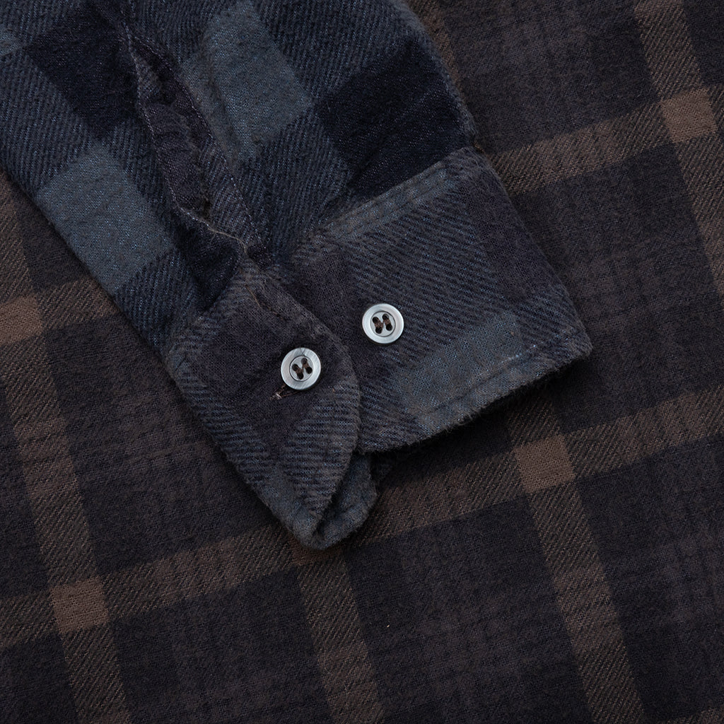 Over Dye 7 Cuts Wide Shirt - Brown