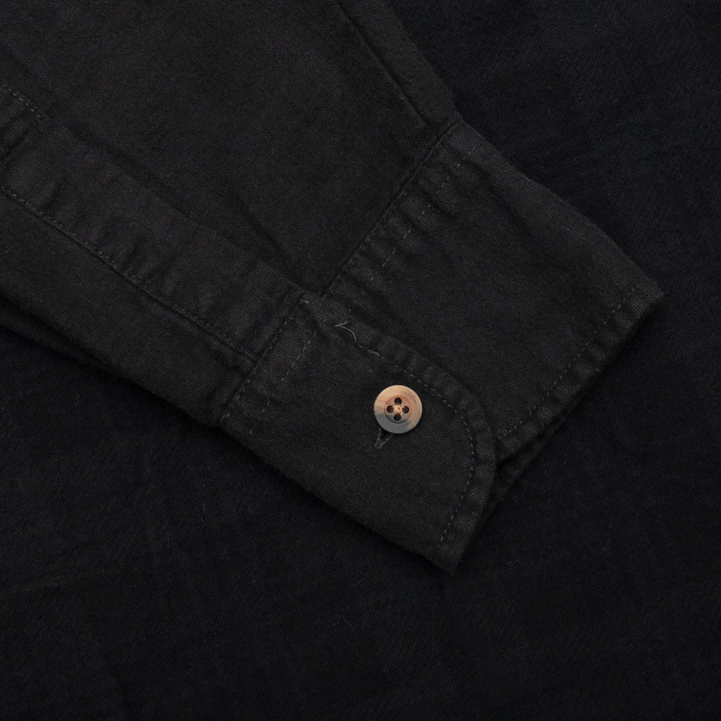 Over Dyed Ribbon Wide Shirt - Black