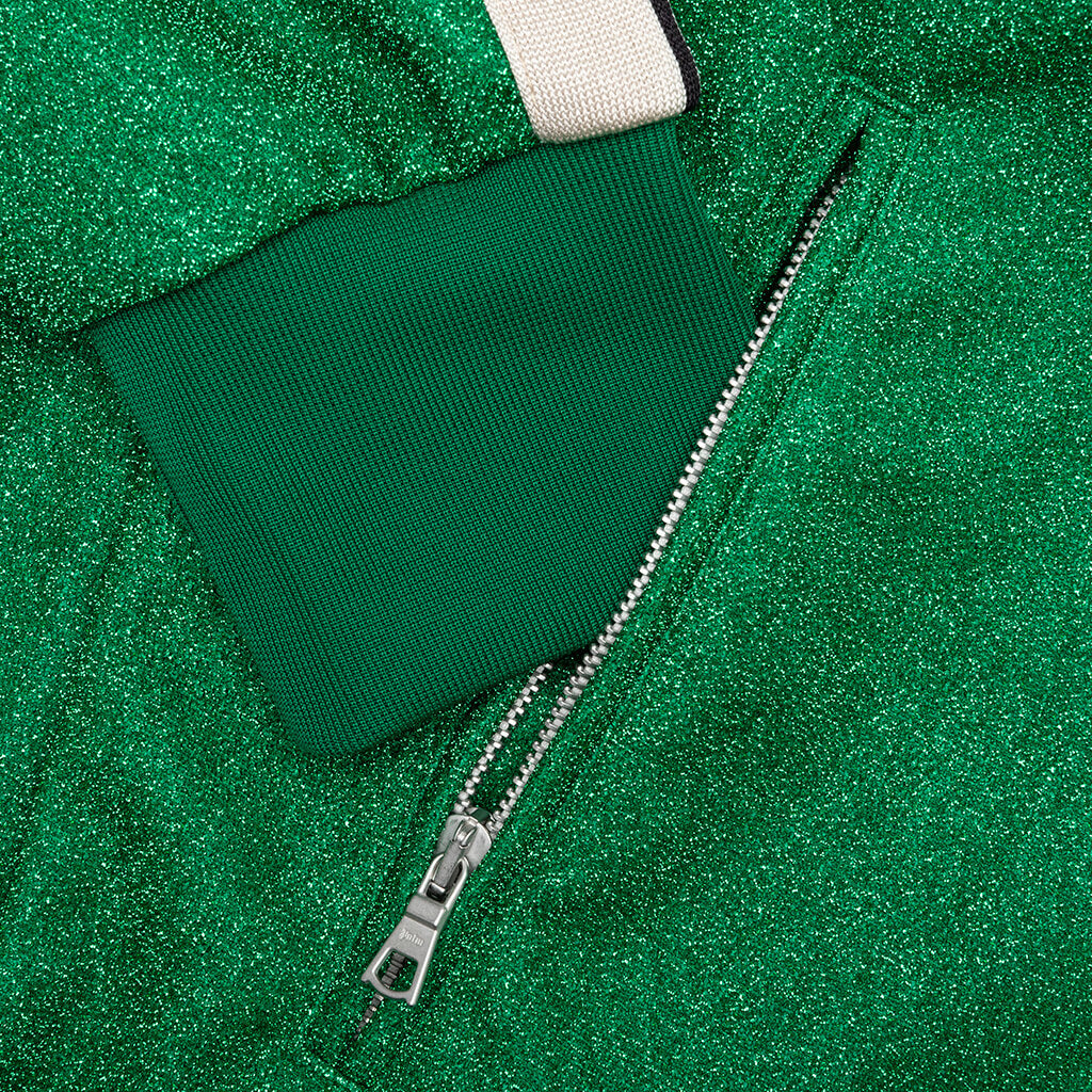 Lurex Track Jacket - Green/White