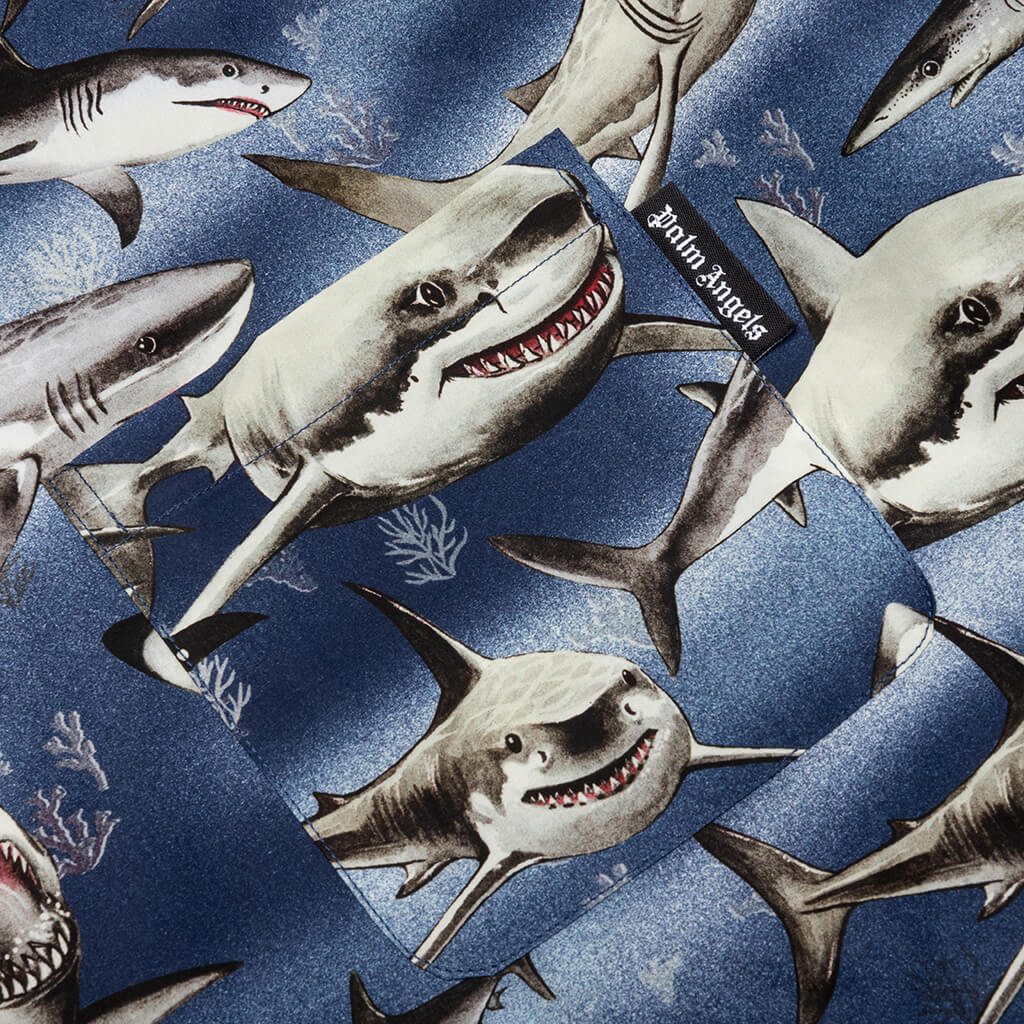 Sharks Bowling Shirt - Blue/Black