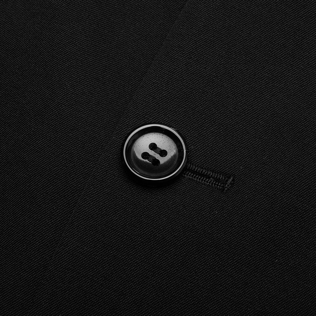 Plus Tailored Wool Blend Blazer - Black