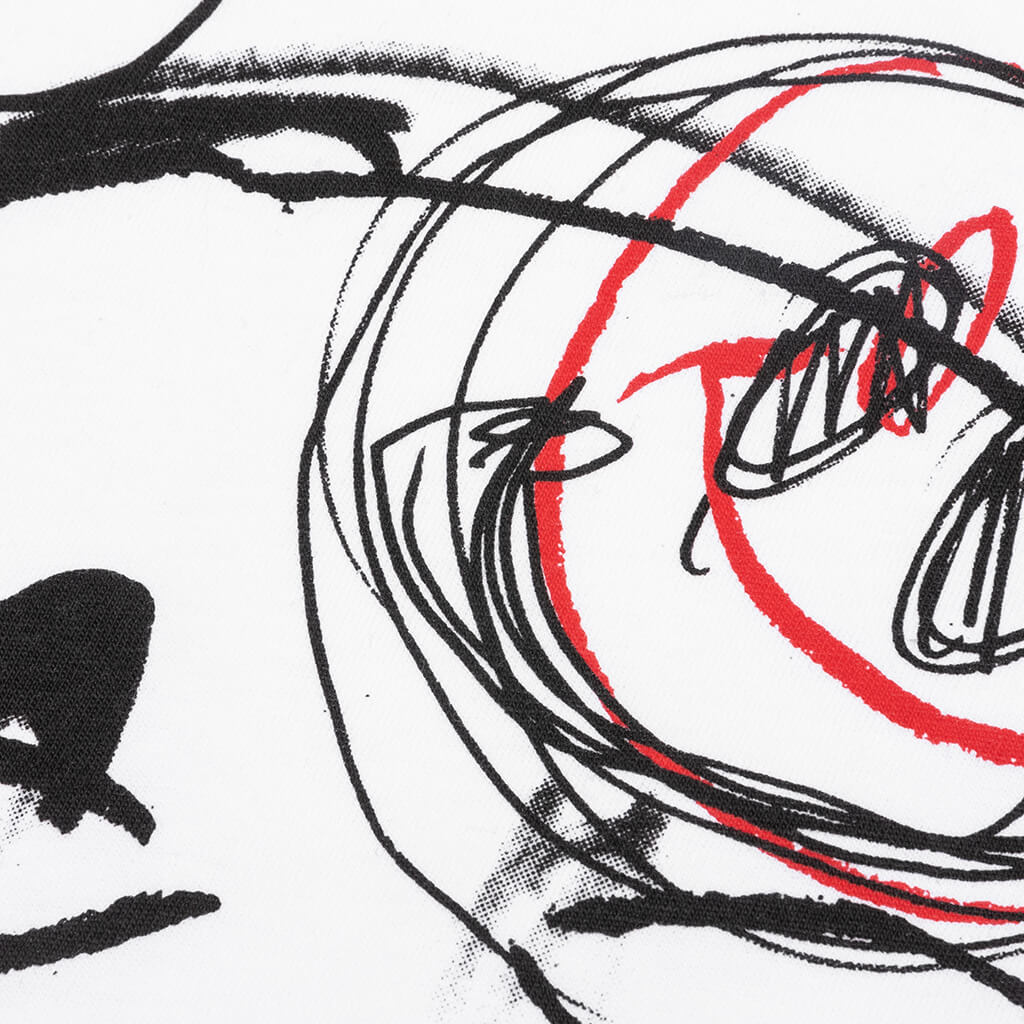 Raf Simons x Smiley Student Drawing Print Big Fit T-Shirt - White