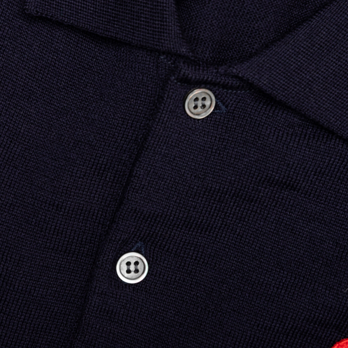 Red Emblem S/S Polo Neck - Navy