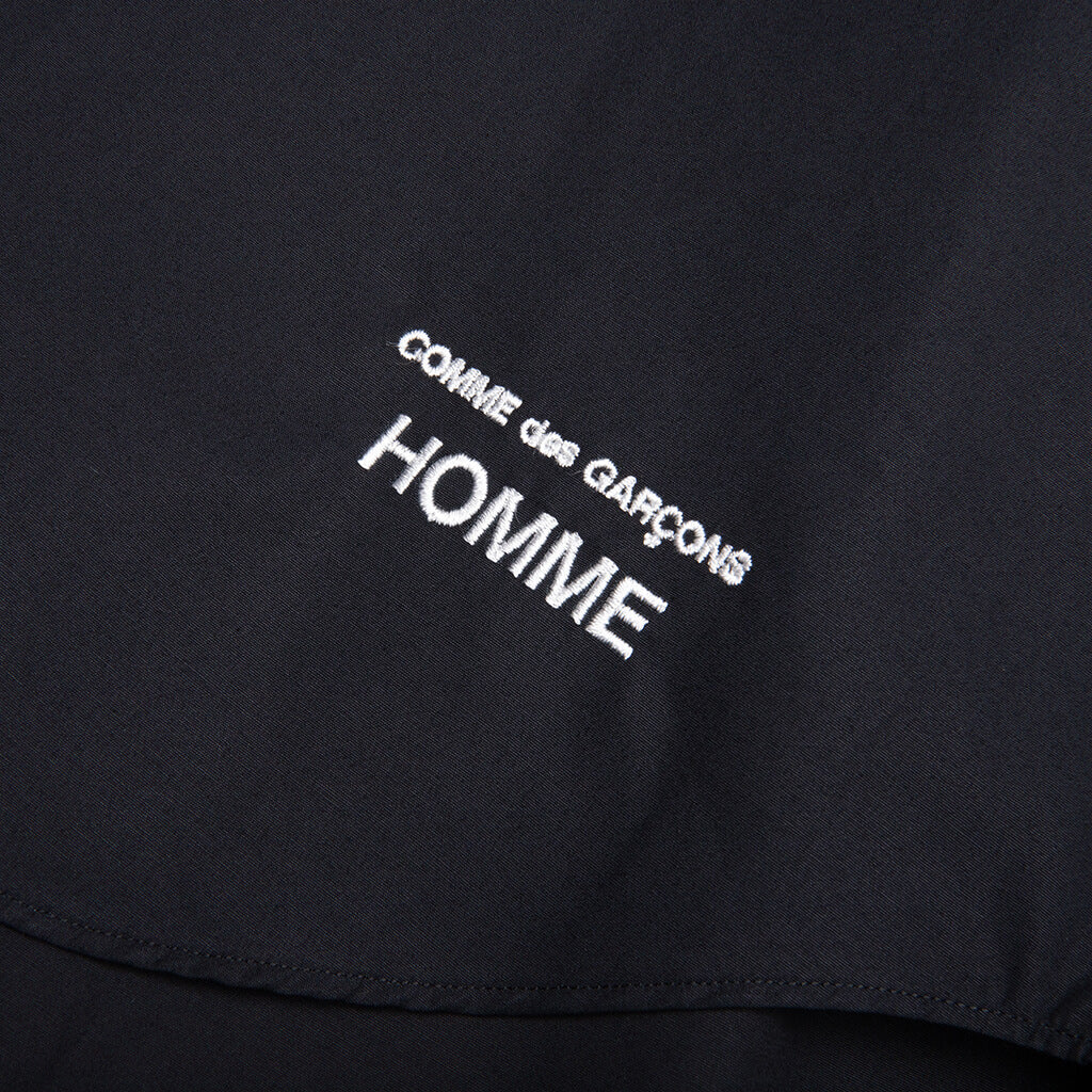 Curved Hem Short Sleeve Shirt - Black