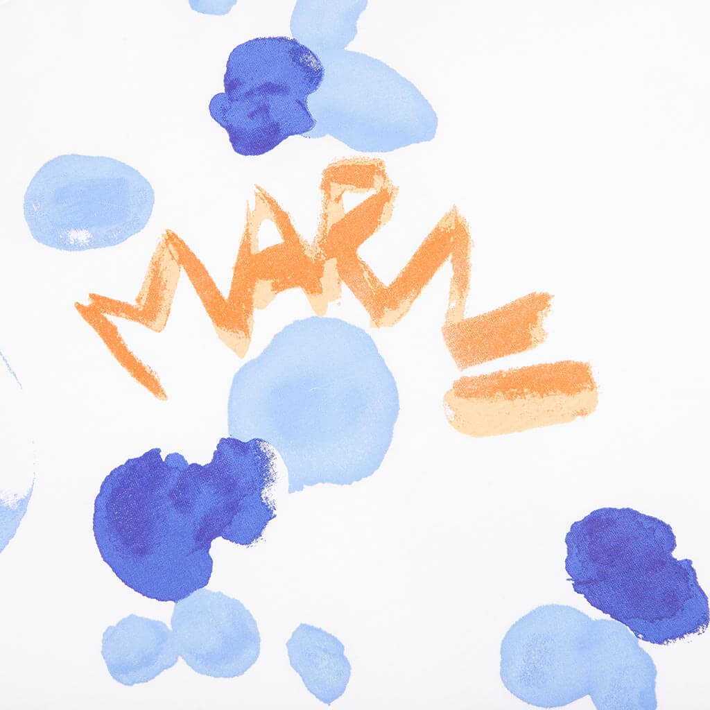 Organic Cotton T-Shirt With Marni Dripping Print - Lily White