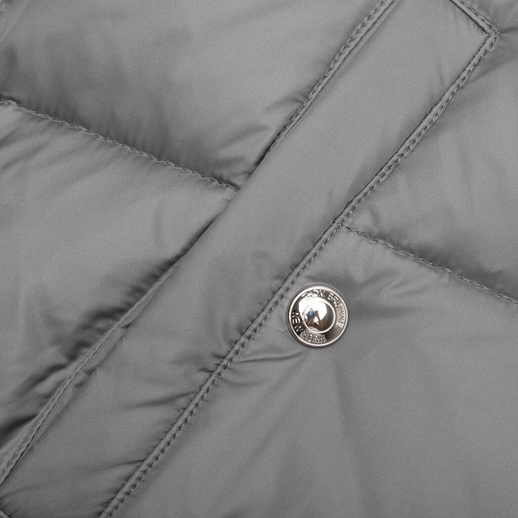 Downfilled Snap Front Vest - Medium Grey
