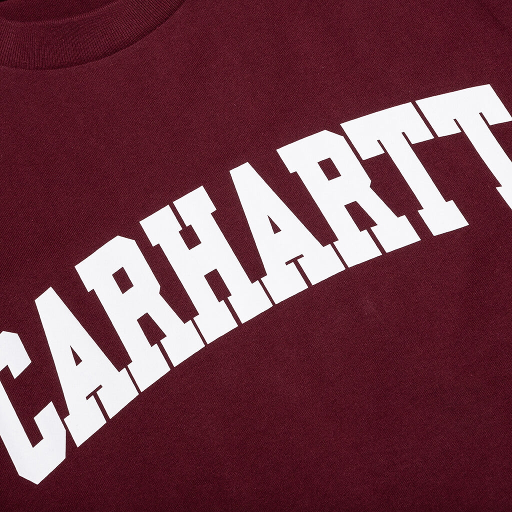 University S/S T-Shirt - Malbec/White