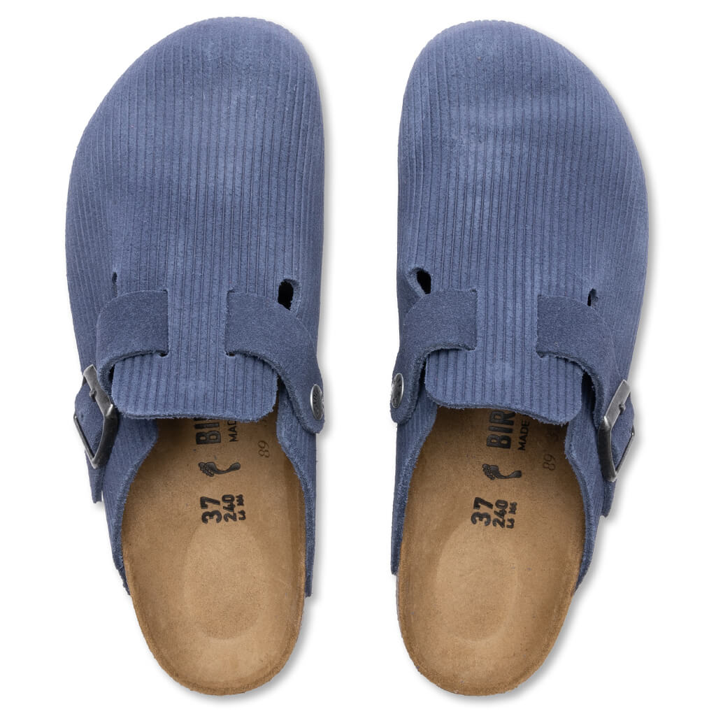Wide Boston Suede Embossed - Indigo Blue
