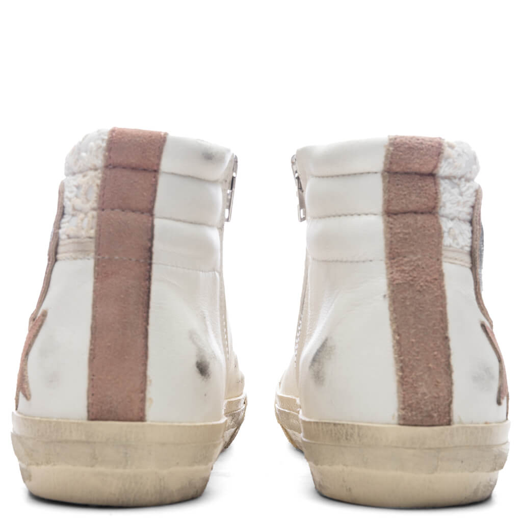 Women's Slide Suede Sneaker - White/Beige/Silver
