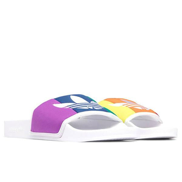 Adilette 'Pride' - Flat White/Orange/Scarlet