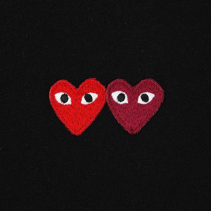 Women's Double Hearts T-Shirt - Black
