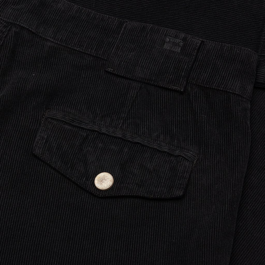 Corduroy Pockets Pants - Black/Black