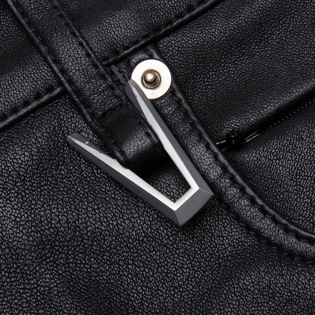 Leather 6 Pocket Pant - Black