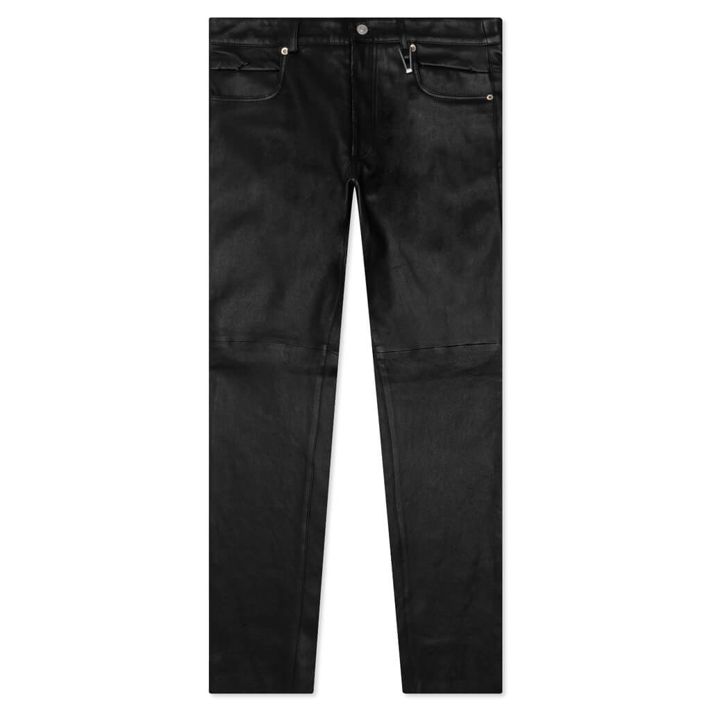 Leather 6 Pocket Pant - Black
