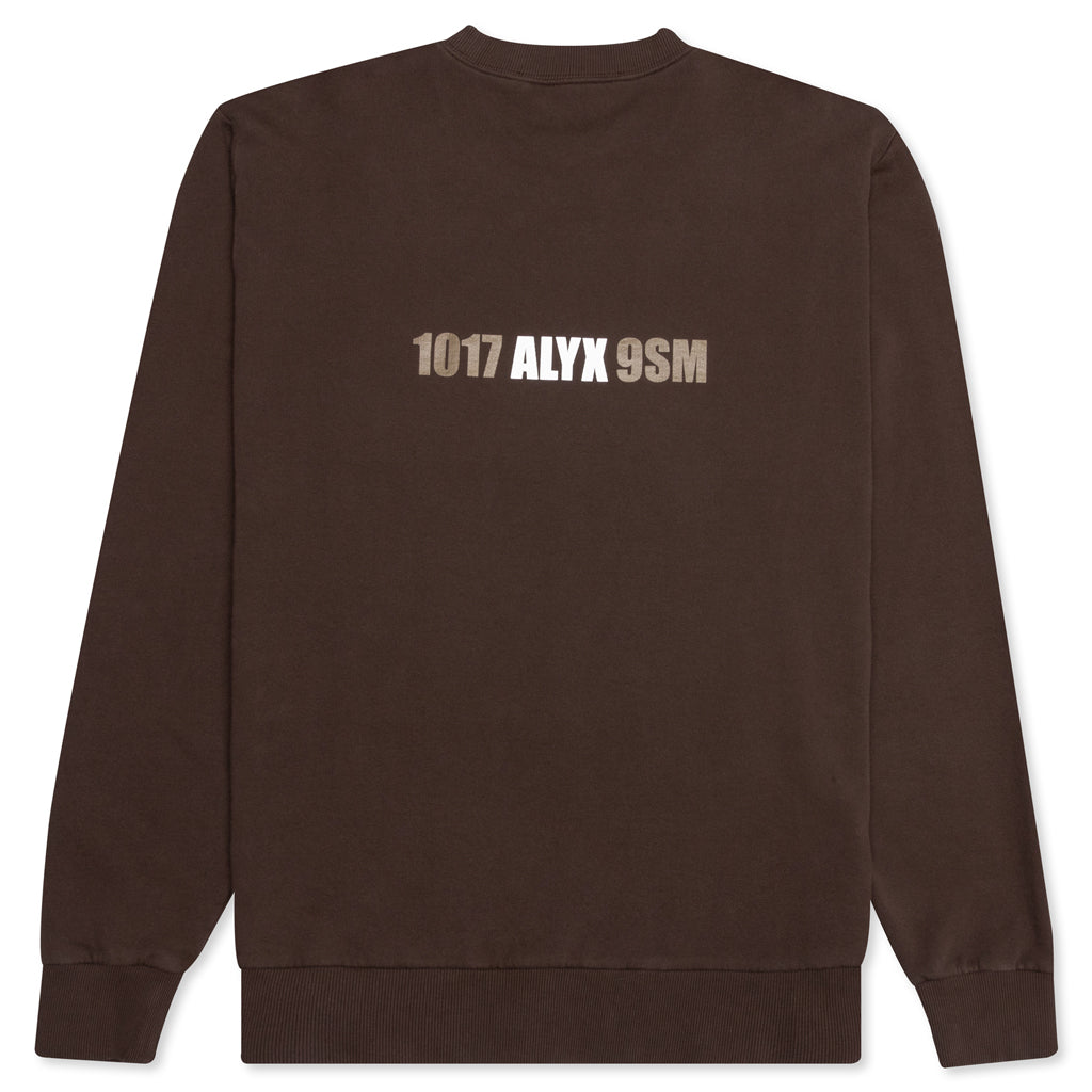 Mirrored Logo Crewneck - Deep Brown