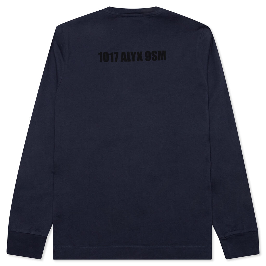 Mirrored Logo L/S Tee - Navy