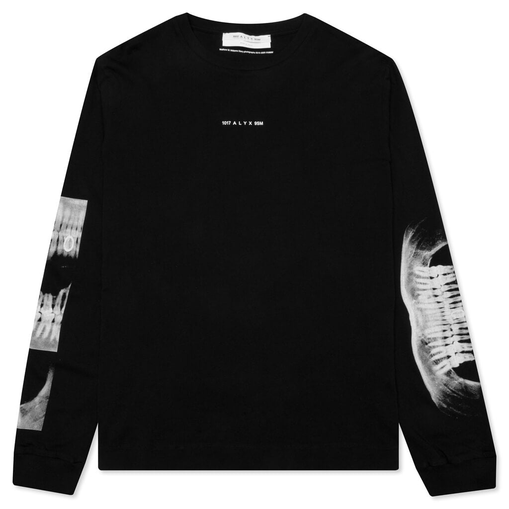 Triple Print L/S T-Shirt - Black