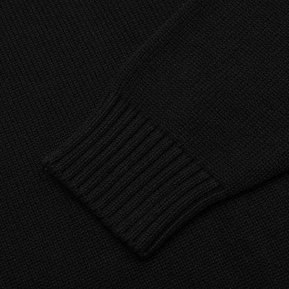 Logo Knit Hooded Sweater - Black